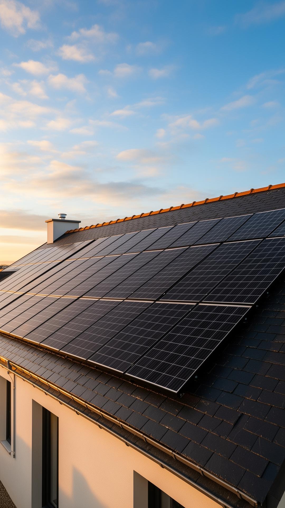 Pose de panneaux solaires sur toiture bretonne